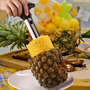 Stainless Steel Pineapple Corer, 1Counts Manual Pineapple Core Slicer Peeler, Fruit & Vegetable Cutter, Kitchen Gadgets for Home Use, Outdoor Kitchen Tools, Utensils