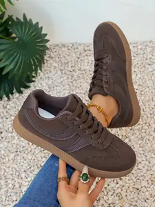 Women's Casual Shoes, Round Toe Design, Contrast Color Patchwork, Comfortable and Fashionable, Ideal for Spring and Fall, Daily Wear, Sneaker, Trainer