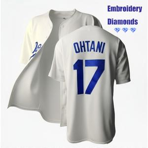 World Series [2025 Limited Edition] Ohtani baseball jersey, women's diamond-studded size17 white baseball jersey, casual sports short-sleeved T-shirt for everyday wear,  men's sportswear, sports tops