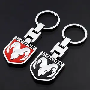 Dodge Badge Keychain Pendant Car Keyring Accessories For Dodge Challenger Charger Journey Ram Durango SRT Dart Journey Avenger Caliber Trucks Hor Mop Demon