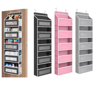 2026 New Year 5-Tier Door Storage Box with 5 Large Pockets Anti-Tilt44Pound Load Over The Door Organizer for BedroomBathroom Pantry Children's Room,2026 Gift idea