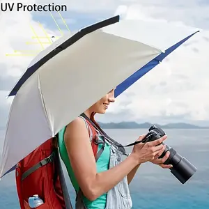 1pc 36inch Double-Layer UV Protection Oversized Foldable Umbrella Hat, Adjustable and Lightweight for Outdoor Activities - Fishing, Golf, Camping, Beach, Gardening Cover Royal Blue golf balls