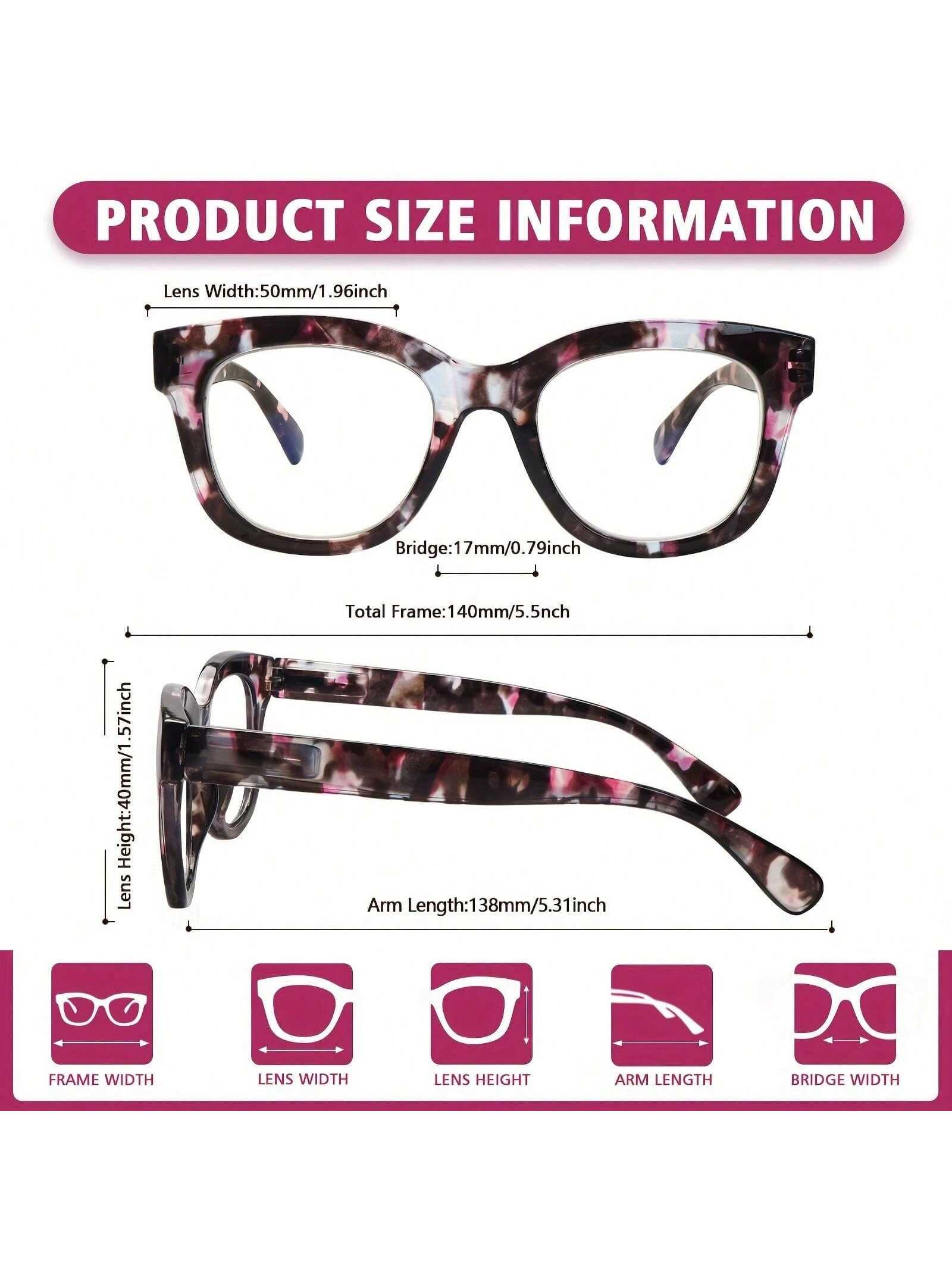 COJWIS 3 Pack Oprah Style Reading Glasses Blue Light Blocking Computer Readers Fashion Quality with Spring Hinge Eyeglasses for Men and Women