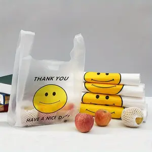 50pcs Takeout Doggy Bag Takeaway Bag Clear Hand Vest Bag Fruit Bag Supermarket Shopping Food Cargo Plastic Bag Grocery Bag Carrier