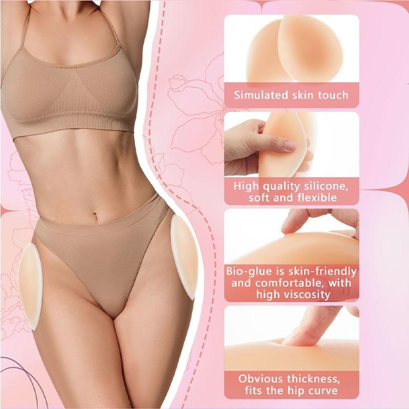 4 PCS Silicone Hip Pads for Women – Reusable Butt Enhancer with Adhesive, Hip Dip Corrector, Non-Slip Shapewear for Instant Hourglass Figure