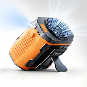 HOOYS USB Rechargeable Handheld Portable Fan, 199-Speed Adjustable, with Waist Clip, Flashlight & PowerDisplay, Personal Fan for Outdoor, Camping, Jobsite, Travel &Indoor Use summerwins