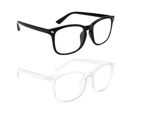 2026 Games Glasses 2 Pack Clear Frame Fashion Lightweight Eyeglasses for Women Men High Quality UV400 Protection Blue Light Blocking Reduce Eye Strain