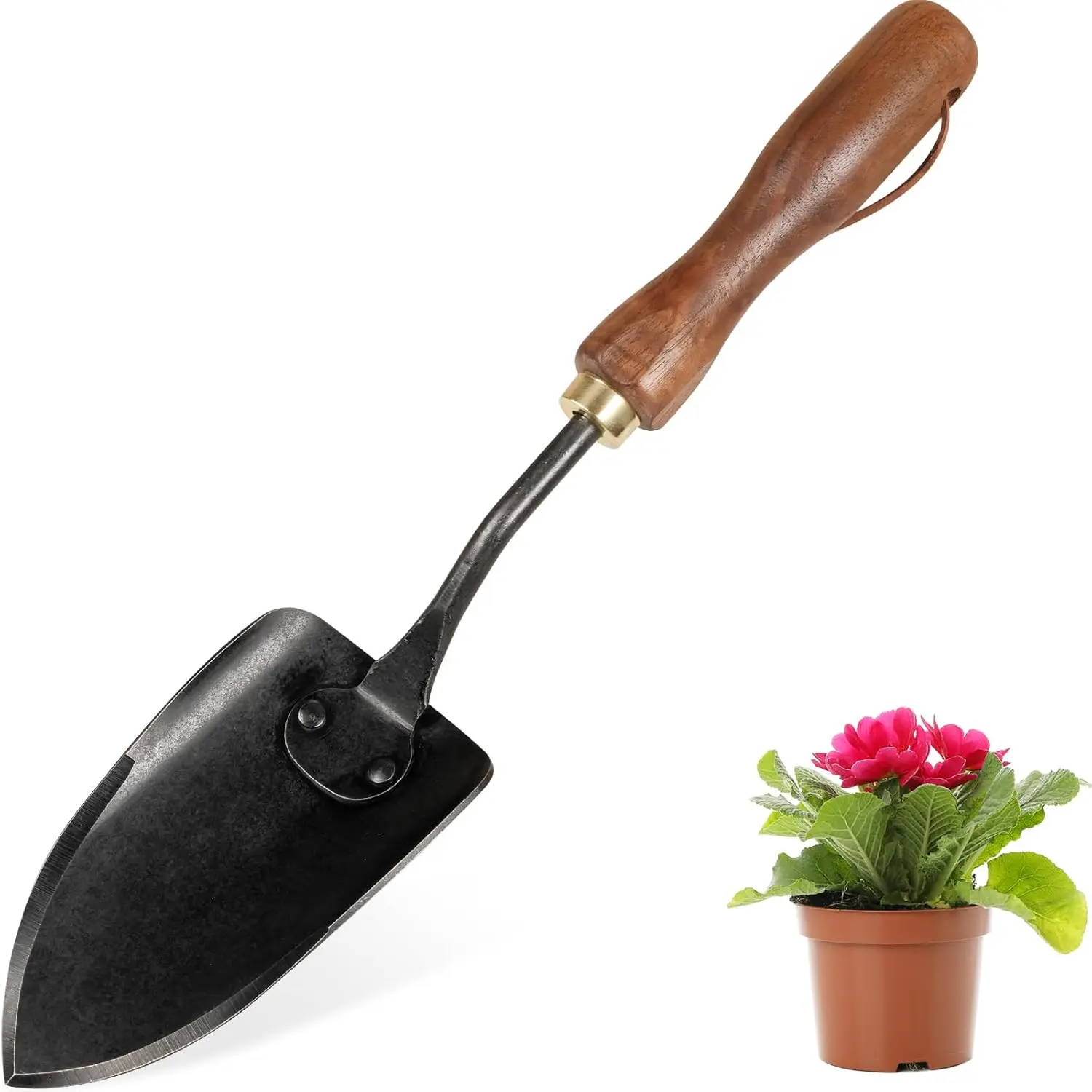 Garden Shovel Trowel - Gardening Hand Tools Heavy Duty Stainless Steel Shovel with Walnut Handle. Gardening Gifts for Women/Men,Planting Digging Transplanting