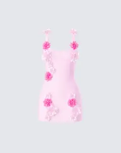 Aisling Pink Rosette Mini Dress