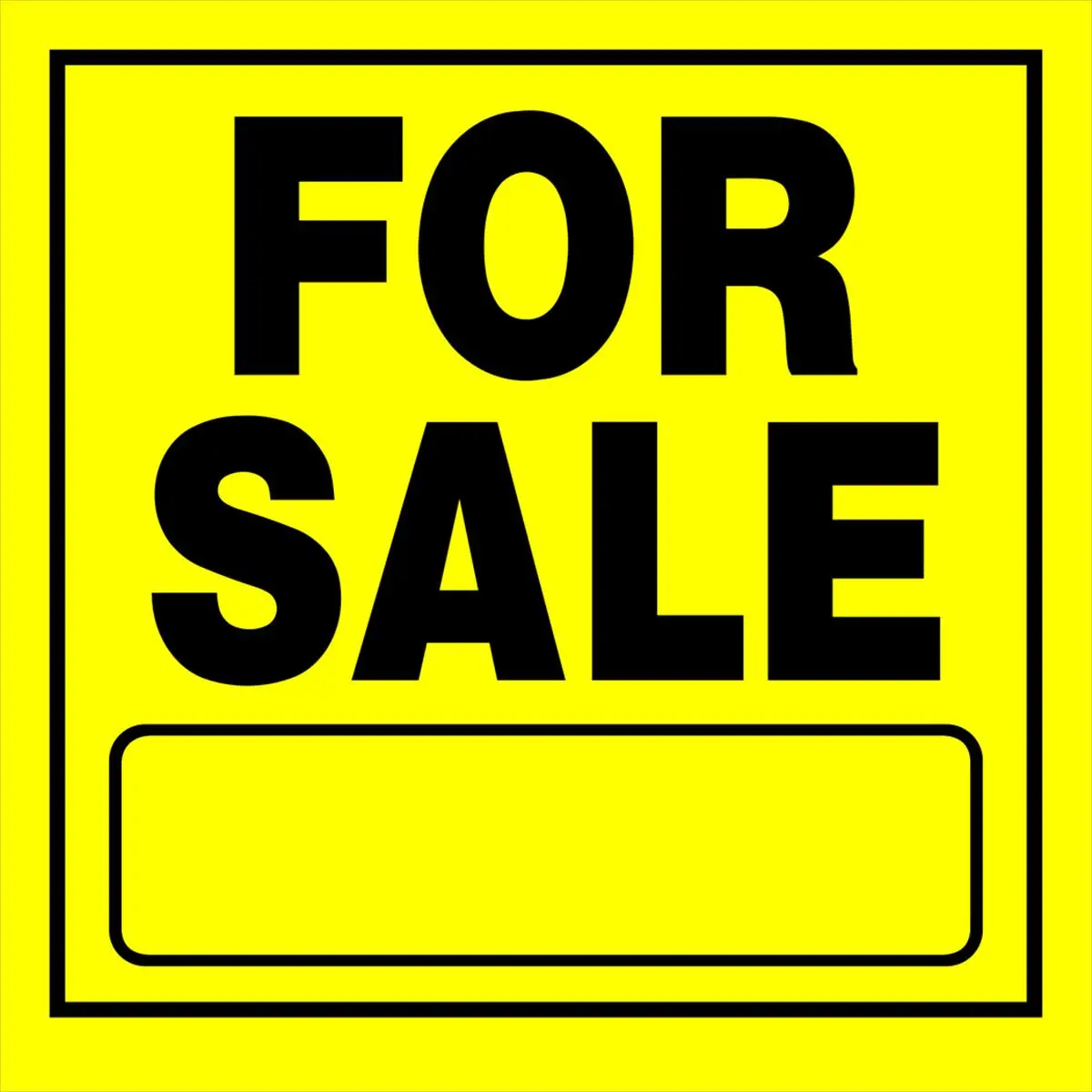 Hillman Group 840168 Square Home Decor Plastic Sale Sign - Home Supplies Signage, 11x11 in, Black & Yellow Contrasting Colors, Bold Text, Weatherproof Durable Outdoor Display Alert, Pack of 6