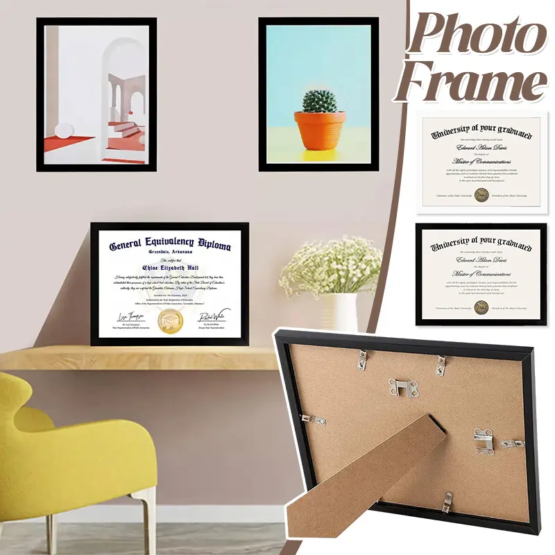 10PCS Certificate Frame with High Definition Glass 8.5x11in Picture Diploma Document Frames Home Decor