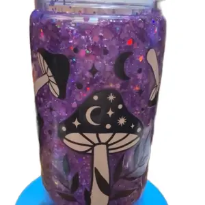 Custom Glitter Cups 16oz - Decorative Bottle with Glitter Design and Unique Patterns - Drinkware