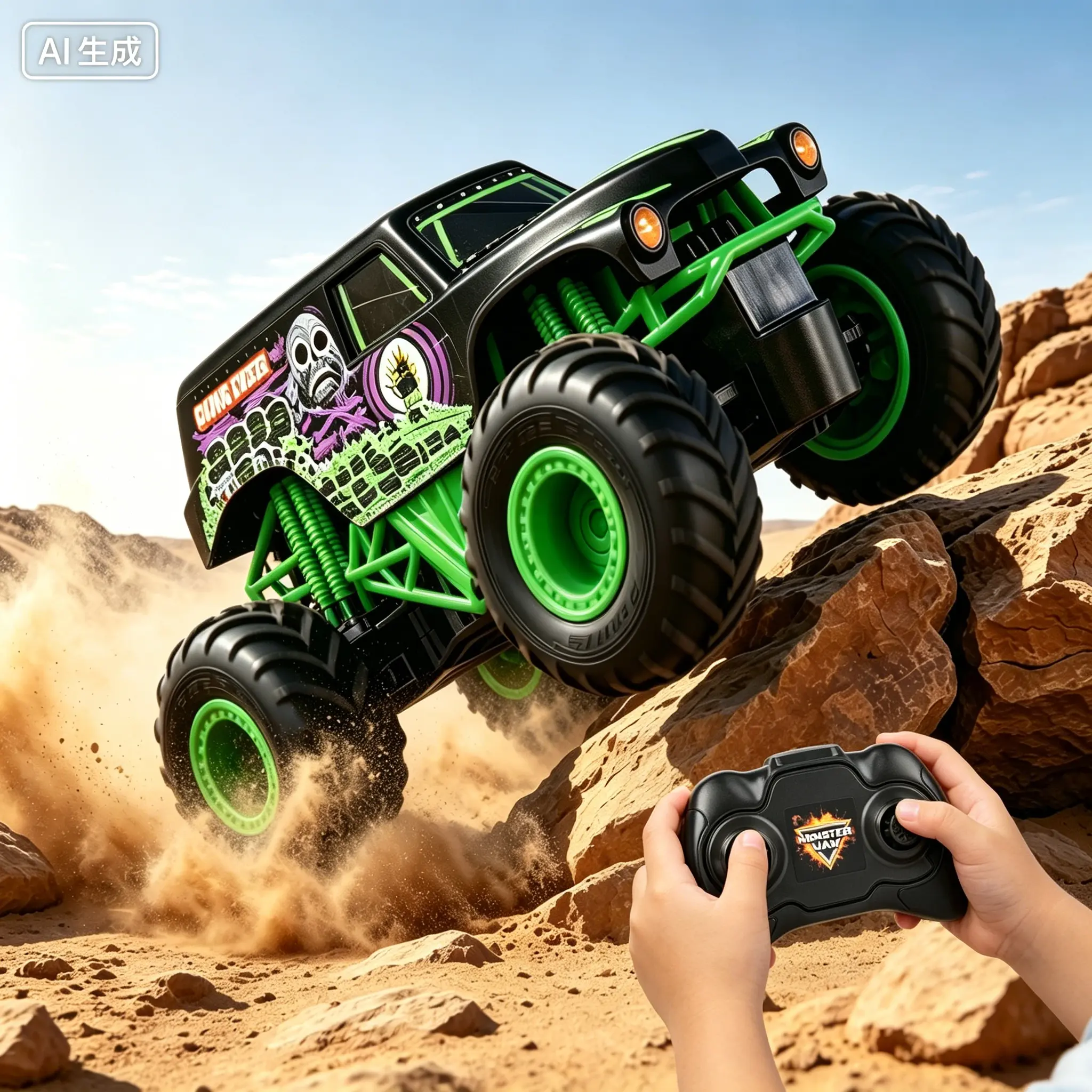 Official Grave Digger Amphibious Stunt RC Monster Truck - 1:24 Scale, 2.4 GHz RC Model Vehicle, Kids Toy Truck for Ages 4+ (Boys & Girls), Stunt Car, Rc Model Car