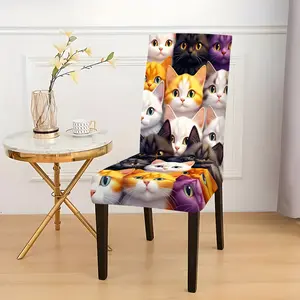 Festive Printed Chair Covers, Removable and Washable Chair Covers, All-Season Festive Decor Chair Covers, Dining Chair Slipcover, Ideal for Home Dining Room, Party Decorations (2D Flat)