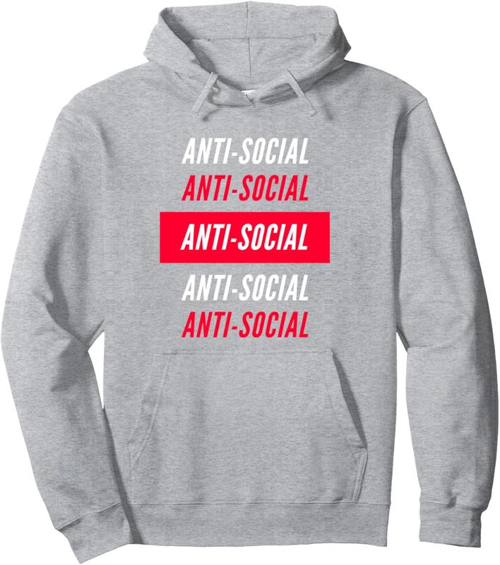 Anti Social Club Funny Introvert Men Women Pullover Hoodie