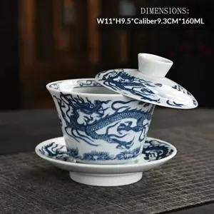 Enamel-decorated Rotatable Lid Gongfu Teapot with Gold-painted Handle Yao-zhi Jade Porcelain Tea Bowl for Home Use