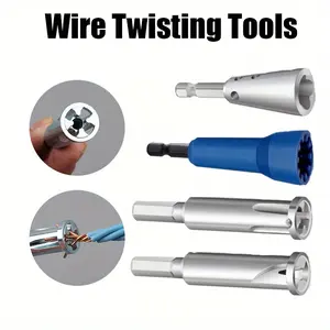 4 Pcs Wire Twister Tool for Drill,Wire Nut Twister Wire Stripper Tool Connector Driver with 1/4" Chuck Cable Quick Stripping Electricians Tools,Hand Tools Kits,Springtok