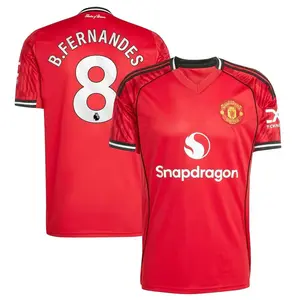 Unisex Soccer Man Utd Team #8 B.FERNANDES Champions League Playoffs 2026 Home On Field Jersey - red