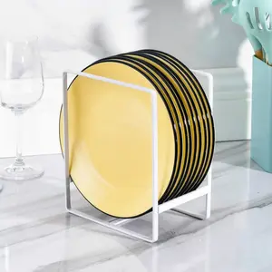 A space-saving vertical board rack, suitable for storing plates and pot covers. It is particularly suitable for use in small kitchens. Kitchen countertop dish rack, countertop organizer, kitchen organizing tools, kitchen utensils, sturdy metal frame