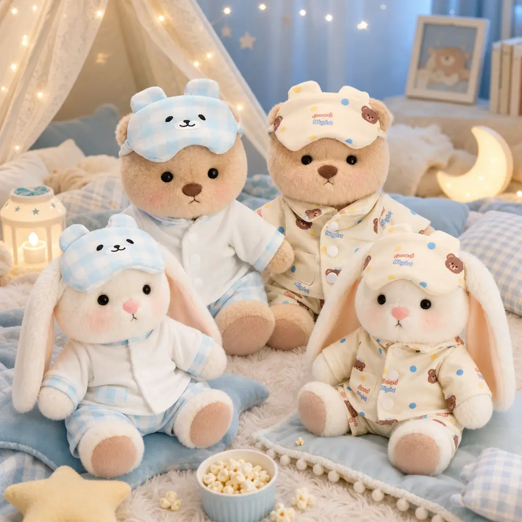 Getahug Goodnight Pajamas Jointed Teddy Bear, Handmade Stuffed Animal Gift, Soft Stuffed Animals Toy for Kids
