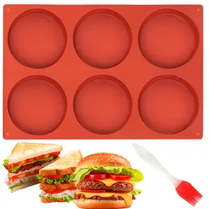 Silicone Egg Mold for Breakfast Sandwiches - 4 Inch Jumbo Muffin Top Baking Pans Round Silicone Egg Sandwich Molds Baking Mold for Hamburger,Bread,Muffin,Pie,Breakfast Egg