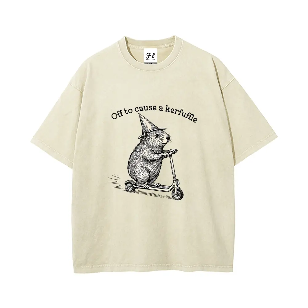 Unisex Vintage Graphic T-Shirt, Oversized Retro Streetwear Top in Soft Washed Cotton with Short Sleeves