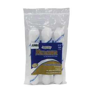 212 MAIN Microfiber Mini Paint Roller Cover, 4x4 in, White, Pack of 3 - Pick Up, Microfiber Material, Shed Resistant