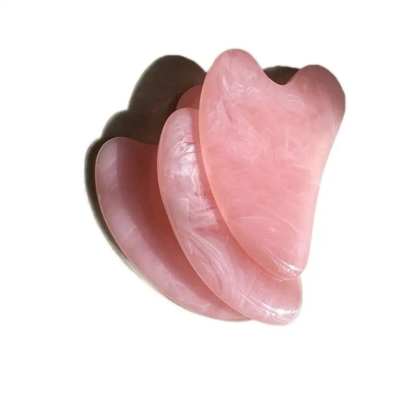 Gua Sha Jade Stone Massage Tool for Face and Body Skin Care, Pink Stone for SPA Acupuncture, Body Face Neck and Eye - Comfort Body Care Gentle Traditional