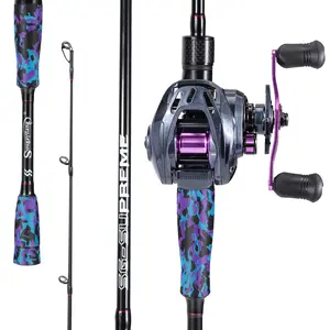 Sougayilang Rod and Reel Combo, 2-Piece Baitcaster Combo, Orange Durable Line, High-Speed Gear Ratio, Includes Baitcasting Reel and Rigs