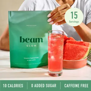 Beam Glow Superblend — 15 Single-Serve Packets for Women’s Hormone Balance, Skin, Hair & Nail Support (Vegan, Caffeine-Free)