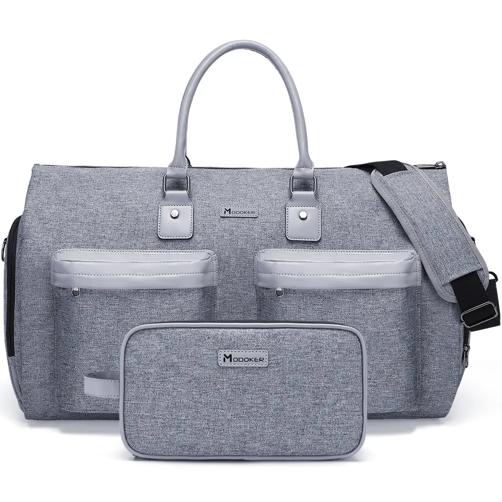 Modoker Convertible Garment Bag with Adjustable Shoulder Strap, Carry on Garment Duffel Bag for Men Women - 2 in 1 Hanging Suitcase Suit Travel Bags for Business Trip Weekend Trip