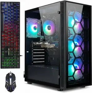 STGAubron Gaming PC Computer Desktop, Intel Core i7 up to 3.9G, GeForce RTX 2060 Super 8G, 32G RAM, 1TB SSD, WiFi 6, BT 5.0, RGB Fan x 4, Windows 11 Home
