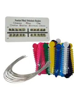 Mini ROTH Orthodontic Brackets Kit - 1 Set with 1008 Ligature Ties, 10 NiTi Superelastic Arch Wires, Braces Elastics - US-Made for Youth, 0.35l Initial Evaluations & Smaller Treatments - Oral Care Accessory