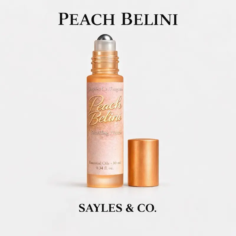 Sayles & Co. Peach Belini Roll-On Fragrance - 10 ml Essential Oil - 0.34 fl. oz. - Perfect for Daily Use day use