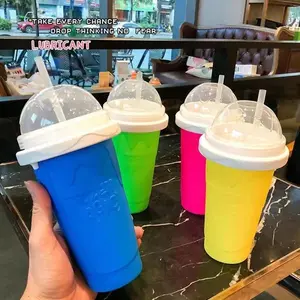 Quick-Frozen Slushy Maker Cup Large Capacity Slushy Cup for Homemade Smoothies Juice Ice Cream Summer Squeeze Beker Kitchen Tool Lid Silicone