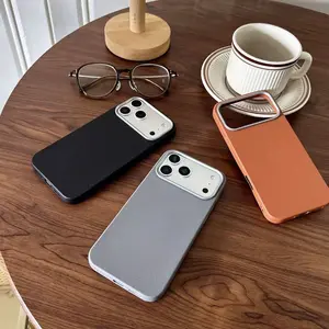 Simple Solid Color Leather Texture Apple iPhone 17 Pro Max Case Full Coverage for iPhone 16 Plus 15 14 Pro 13 Drop Resistant Soft Case for iPhone 12