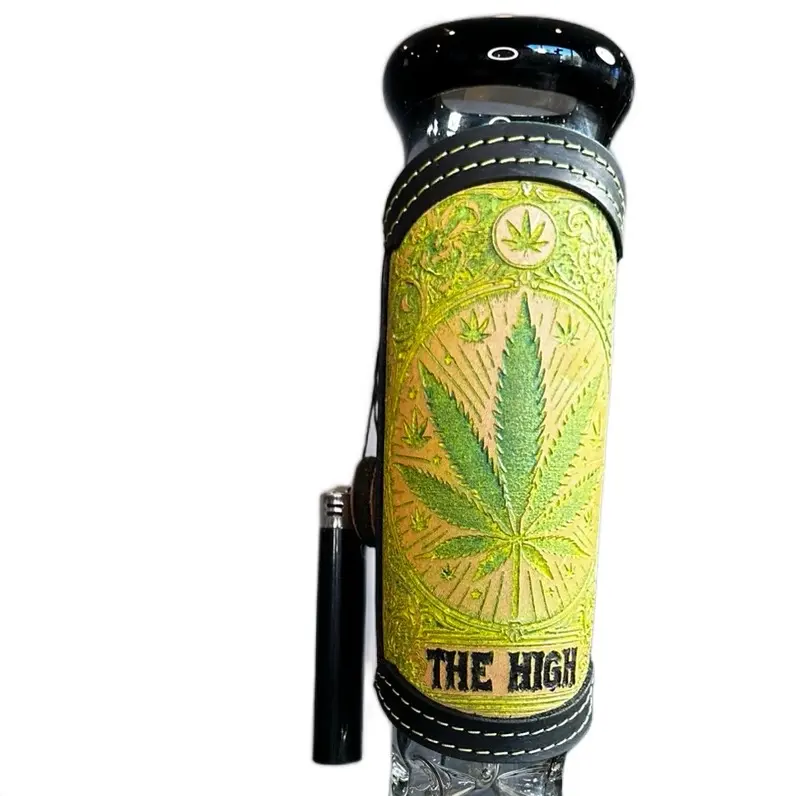 RipGrip: Elevate Your Sesh - Customizable Leather Water-Pipe Sleeves Designed for Comfort, Style, and Function