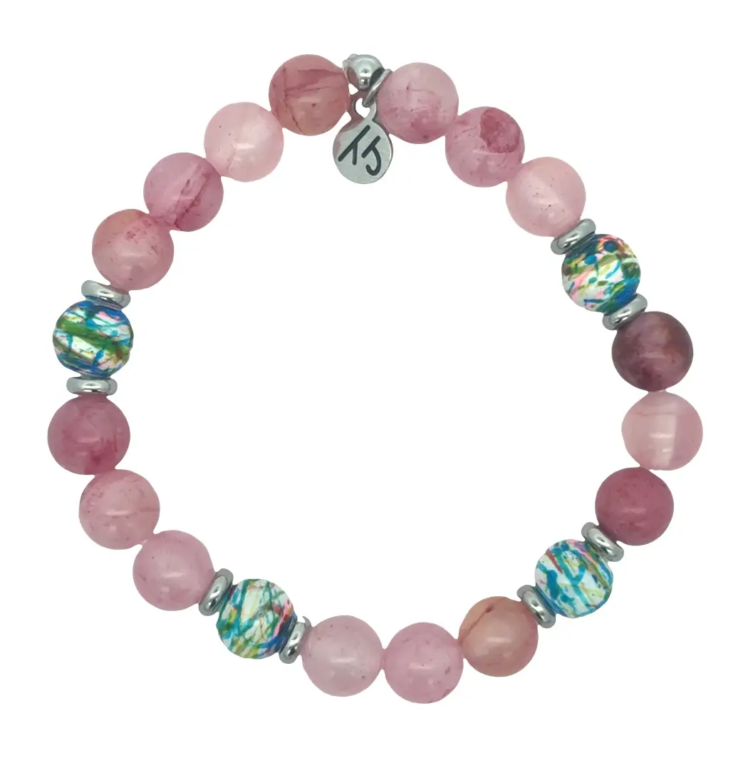 TTT Live Exclusive Pink Chalcedony Retro Stacker Bracelet TTT Live Exclusive Pink Chalcedony Retro Stacker Bracelet