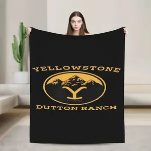Warm Soft Blankets Travel Yellowstone Dutton Ranch Logo Bedding Throws Flannel Bedspread For Chair Sofa Bed Sofa Bed Cover Perfect Gift