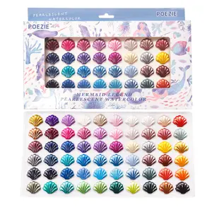 60 Colors Shell Pearlescent Watercolor Paint Set - The Ultimate Christmas Gift for Artists & Beginner Painters, Unique Shell Design & Rich Pearlescent Pigments, Art Materials