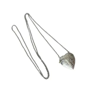 Embossed Heart Charm Shoulder Bag Long Chain Neckchain Ornament for Women Girls