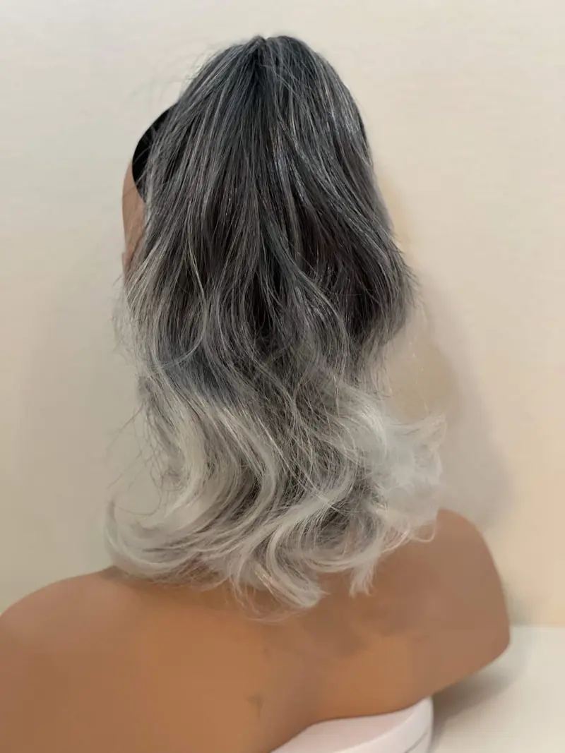 Salt and Pepper Ponytail Extension Silver Grey Hair