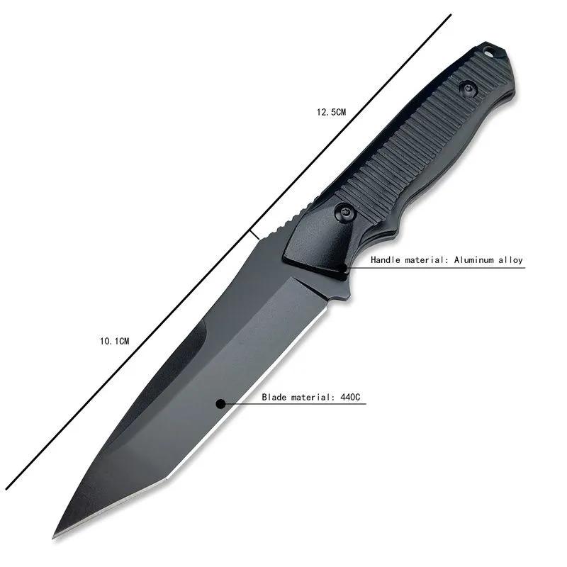 140BK Fixed Blade Professional Kitchen Fruit Knife for Outdoors Camping Aluminum Handle