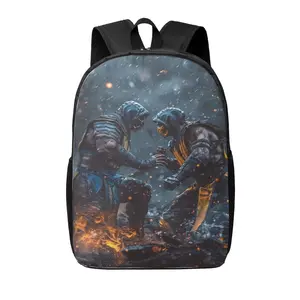 MORTAL KOMBAT 17 Inch Backpack for Travel Water Resistant College Backpack for Men/Women Laptop Bag  for men and women