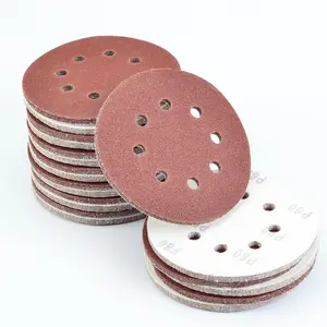 Popular Durable 5 Inch 8 Hole Hook and Loop Sanding Discs Set 100 Pieces, 25 Each 80/120/180/240 Grit, Premium Aluminum Oxide for Automotive and Woodworking Sandpaper Sets