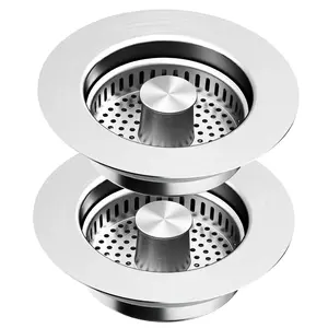 IMOLI 3-in-1 Kitchen Sink Drain Strainer Stainless Steel Sink Plug Deodorizing Anti-Clog Basket Strainer for US Standard 3-1/2 Inch Drains 304 Stainless Steel Quality