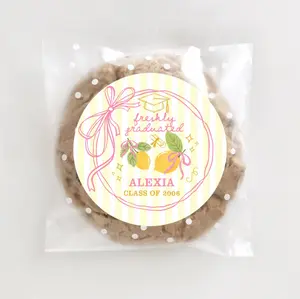 Freshly Graduated Lemonade Stickers, Lemon Graduation - Class of 2026 Stickers, Party Favors Stickers