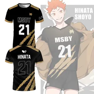 2025 New Haikyuu MSBY Anime Jersey T-shirt Hinata Shoyo Black Jackal Volleyball Jerseys Tee Street Sports Oversized Kid Men Tops