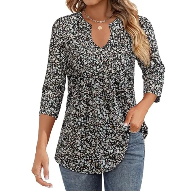 All Black White Floral