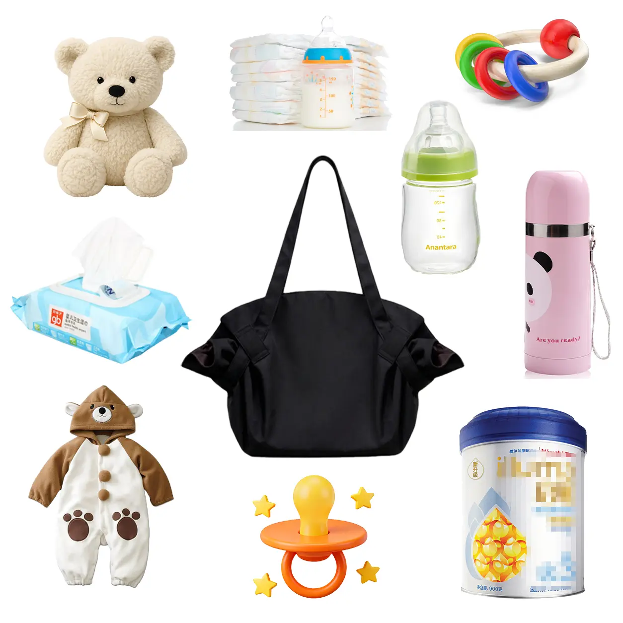 Convertible Nylon Diaper Bag for Moms, Large Tote with Shoulder Belt, Foldable Changing Mat & Diaper Purse for Travel, Shoulder Bags, Practical, Polyester, 0-5Kg, Durable, Dustproof